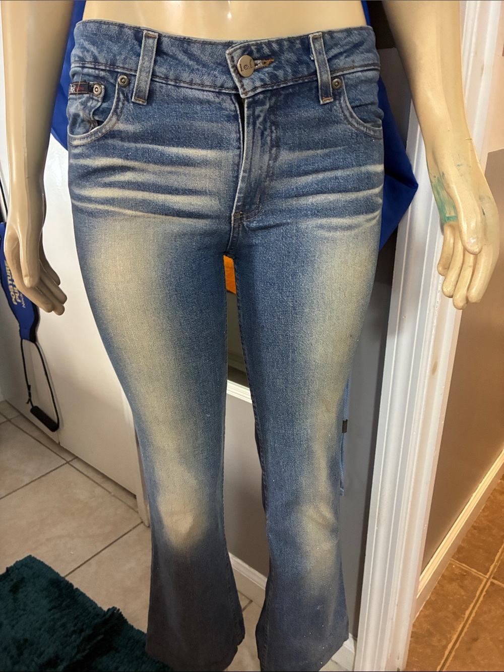 Lee Women's Blue Faded Flare Jeans